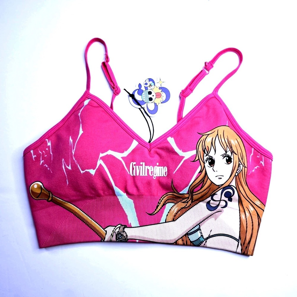 Civil Regime X One Piece Nami Anime Kelly Seamless Sports Bra‎ Size Pink RARE